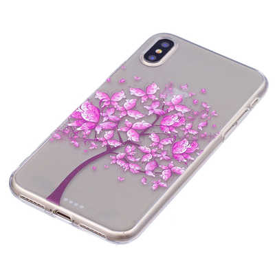 Hot selling colorful painting transparent TPU phone cover iPhone Xs case