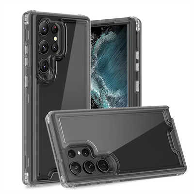 Phone accessories factory best samsung s23 Plus anti shock 2in1 clear case