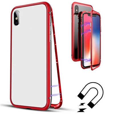 Phone case personalized iPhone Xs Max metal frame tempered glass back cover