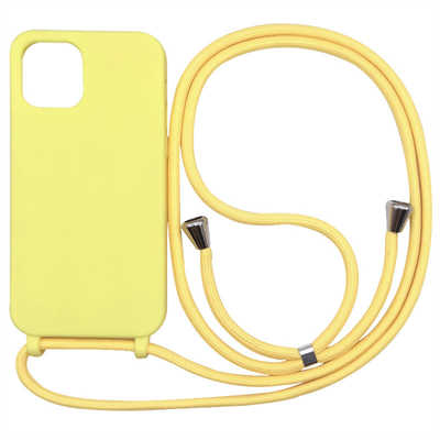 Cell phone case solution iPhone 12 mini phone case liquid silicone lanyard case