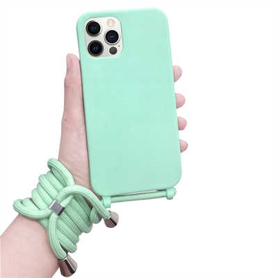 Mobile phone case bulk buy iPhone 15 Pro case lanyard liquid silicone case