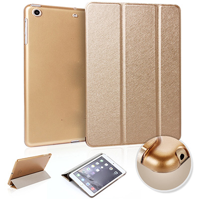 Factory supply iPad air silk leather case flip stand tablet smart cover case