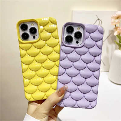 Mobile phone accessories factory iPhone 15 case fish scale phone cover