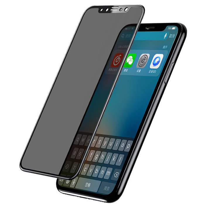 Factory wholesale iPhone X 3D privacy tempered glass 9H screen protector