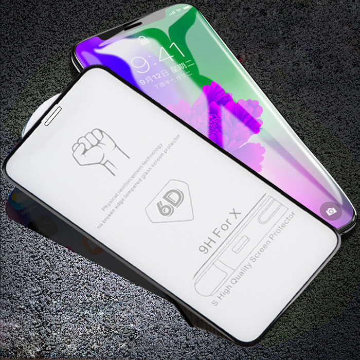 Manufacturer wholesale iPhone Xs Max 6D full cover glass screen protector