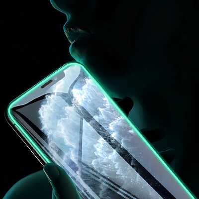 luminate tempered glass luminous silicone edge screen protector for iPhone 12